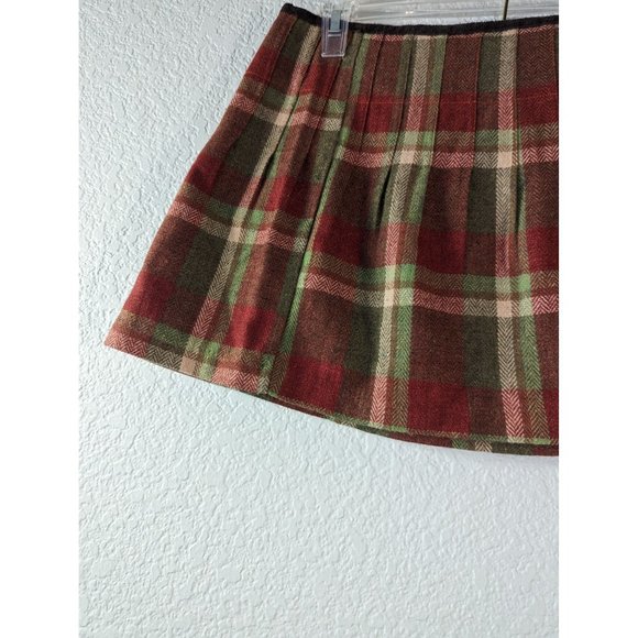 Free People Brown Red Size 6 Wool Wrap Mini Skirt with Buckle - Picture 3 of 9